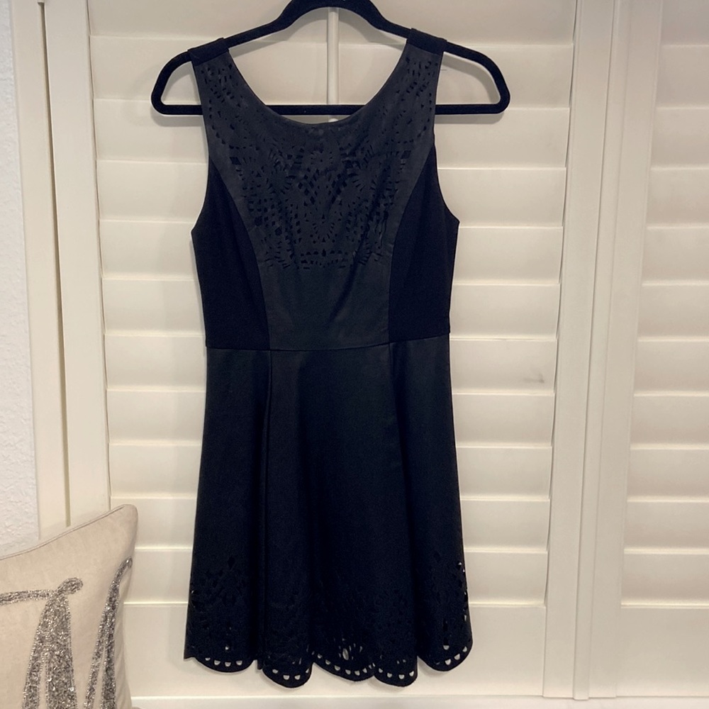 Black leather dress
